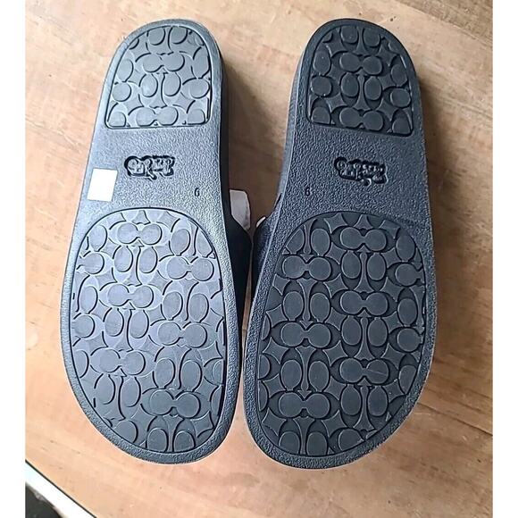 Coach Womens Signature Sports Slide UDELE Monogram Coated Canvas Black 9 NEW - Picture 5 of 9